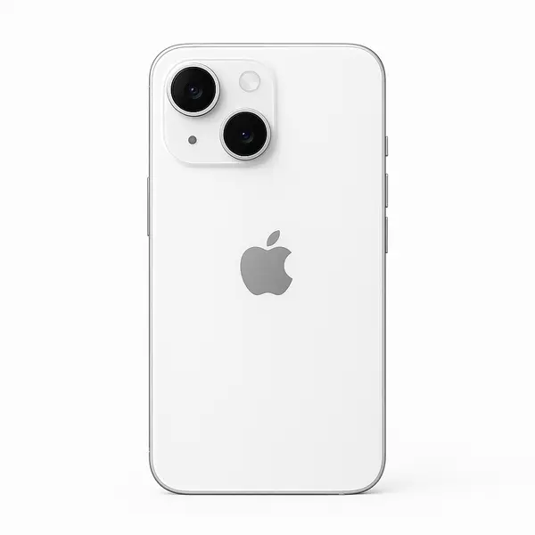 White iPhone 15 showcasing elegant design and advanced camera system