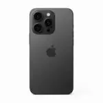 Black iPhone 17 Pro Max with titanium finish and advanced triple camera system